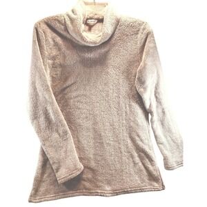 Emily Daniels Pink Plush Fuzzy Turtleneck Pullover Top Size Small